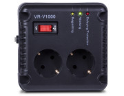 SVEN VR-V1000, 500W, Automatic Voltage Regulator, 2x Schuko outlets+1x ІЕС 320, Input voltage: 184-285V, Output voltage: 230V ± 10%, diod indicators on the front panel, plastic body, Black